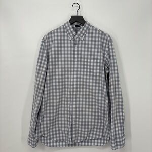 J Crew Classic Fit Gingham Button Down Shirt Mens Large Tall LT Preppy Luxury